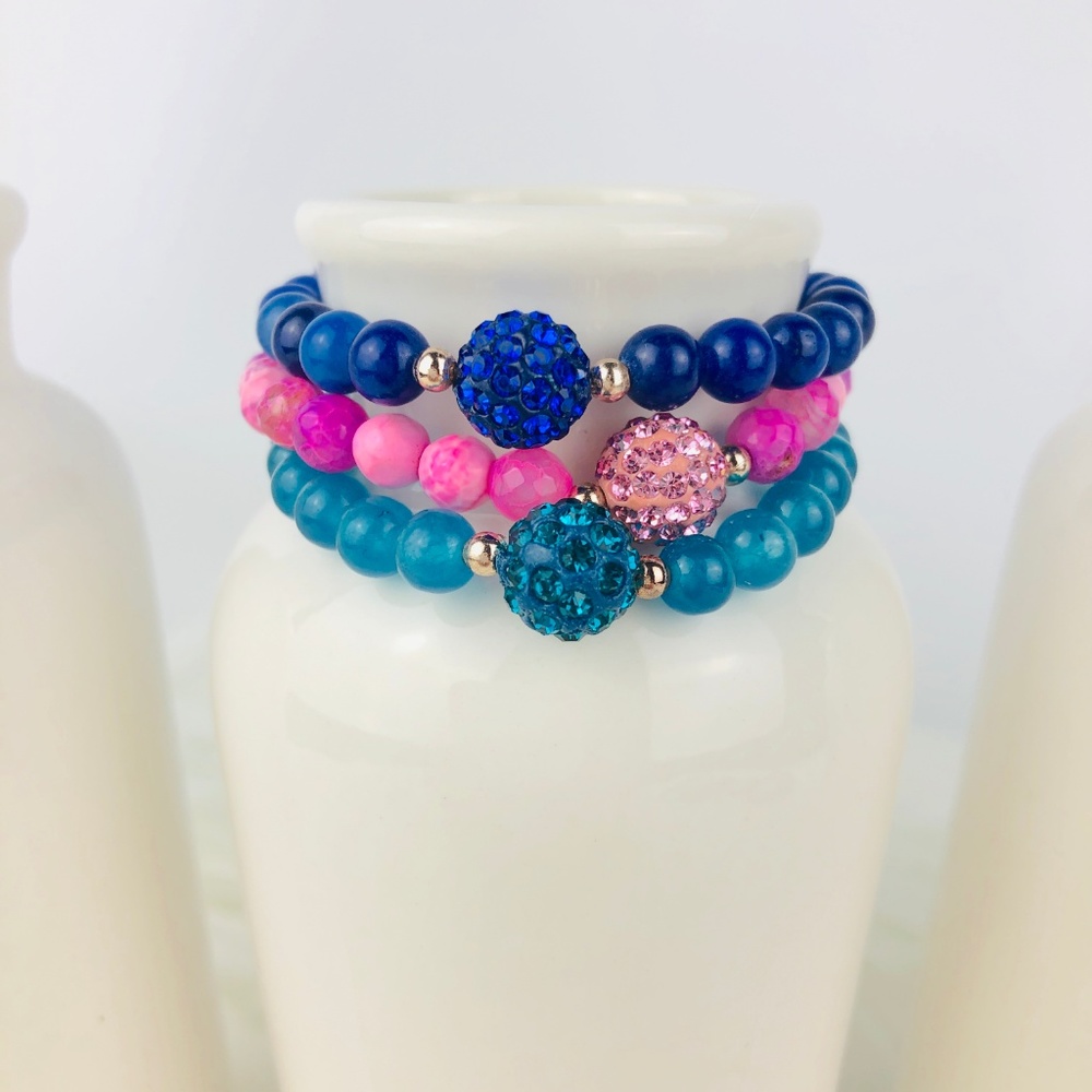 Kids Children Druzy Beaded Bracelet-843/44/45 - Picture 1 of 8